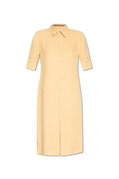Jil Sander | Jil Sander Short-Sleeved Button-Up Midi Shirt Dress