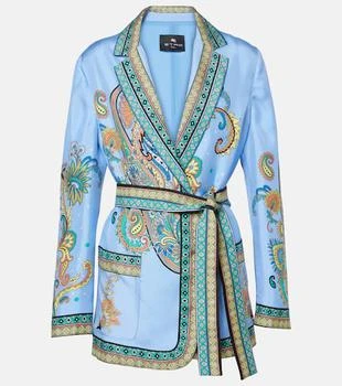 ETRO | Paisley silk twill wrap blazer