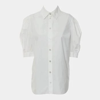 Chanel | Chanel Logo Button Up White Cotton Shirt Size S