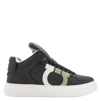 Salvatore Ferragamo | Men's Gancini High-Top Calf Leather Sneakers In Black