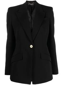 Versace | Single-Breasted Wool Blend Blazer With Medusa Detail