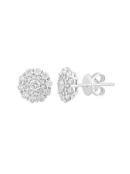 Effy | 14K White Gold 
0.86 TCW Diamond Stud Earrings
