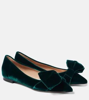 Gianvito Rossi | Bow-detail velvet ballet flats