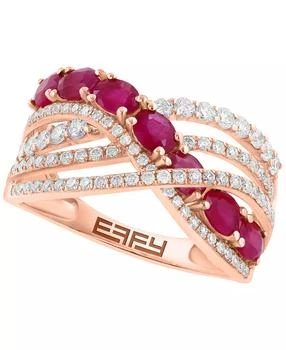 Effy | Ruby (1-5/8 ct. t.w.) & Diamond (5/8 ct. t.w.) Ring in 14k Rose Gold