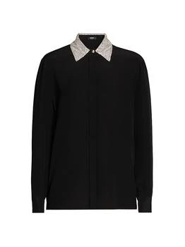 Versace | Crystal-Embellished Silk Shirt
