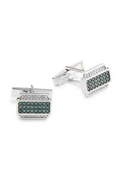 Effy | 14K White Gold 0.82 TCW Diamond 
Blue Diamond Cufflinks
