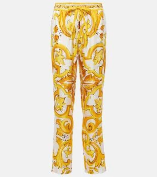 Dolce 
Gabbana | Majolica silk straight pants