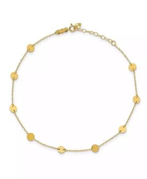 Disc Anklet with Adjustable 1" Extender in 14k Yellow Gold