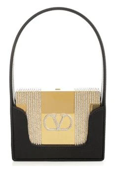 Valentino | Valentino Minaumorphe Logo Plaque Embellished Clutch Bag