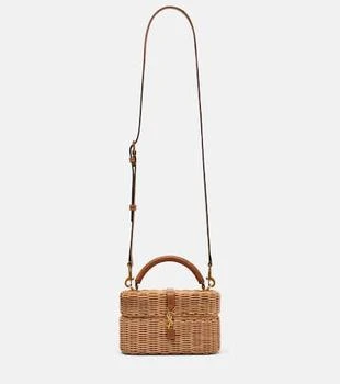Yves Saint Laurent | Gaby leather-trimmed wicker vanity bag