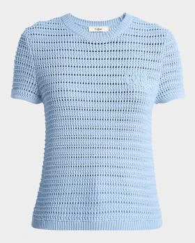 Chloé | Open-Knit Logo Embroidered Top
