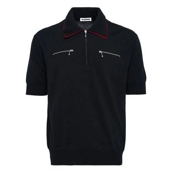 Jil Sander | Jil Sander Zip Detailed Knitted Short Sleeved Polo Shirt