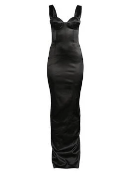 Palmela Sleeveless Satin Gown