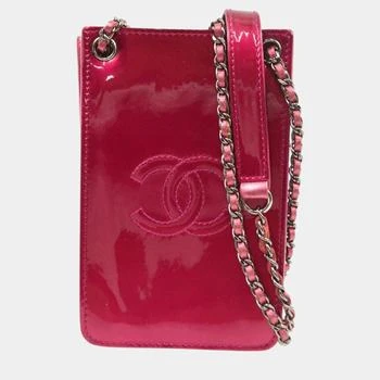 Chanel | Chanel Pink Patent Leather Chain Pochette Shoulder Bag