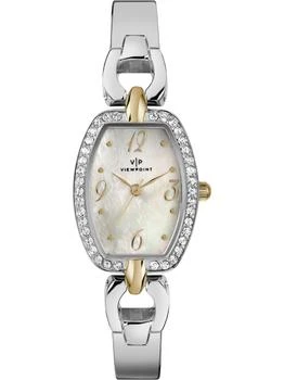 Viewpoint Tonneau Silver-Tone MOP Womens Watch