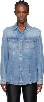 Balmain | Blue Two-Pocket Denim Shirt