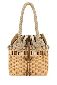 Prada | Prada Rattan Drawstring Basket Bag