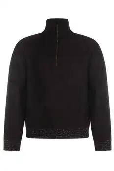 MAISON MARGIELA | Maison Margiela Half-Zip Frayed Detail Jumper