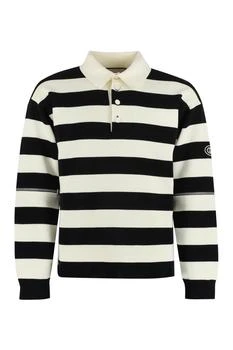 Gucci | Gucci Logo Patch Striped Polo Shirt