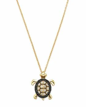 Bloomingdale's | Black & White Diamond Turtle Pendant in 14K Yellow Gold