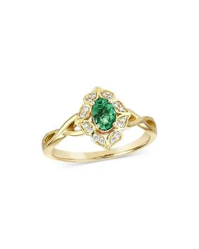 Bloomingdale's | Emerald & Diamond Art Deco Ring in 14K Yellow Gold
