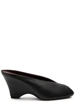 Khaite | Cloak 75 peep-toe leather mules