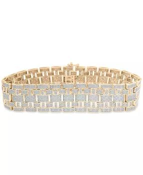 Macy's | Men's Diamond Bracelet (4 ct. t.w) in 14k Gold-Plated Sterling Silver & Sterling Silver