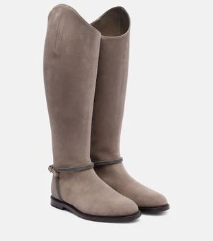 Brunello Cucinelli | Monili suede knee-high boots