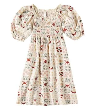 Della balloon-sleeve linen-blend dress