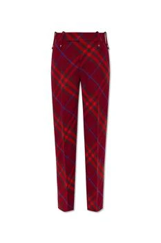 Burberry | Burberry Checked Pleated Straight-Leg Trousers