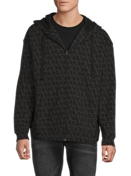 Valentino | Toile Cotton Zip Hoodie