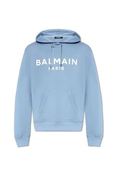 Balmain | Balmain Logo Printed Drawstring Hoodie