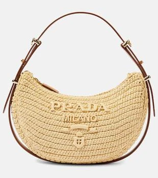 Prada | Prada Arqué raffia-effect shoulder bag