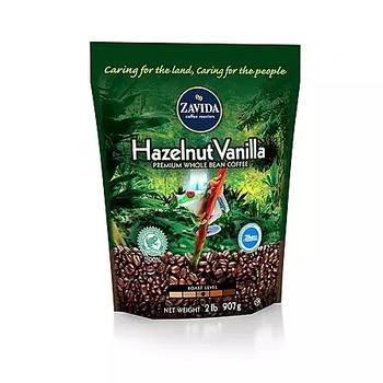 Zavida Coffee Whole Bean Coffee, Hazelnut Vanilla, 32 oz.