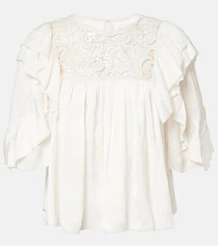 Isabel Marant | Syrane lace-trimmed ruffled top