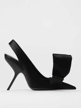 Salvatore Ferragamo | Women
s Erica Slingbacks Satin With Asymmetric Bow Pump In Black