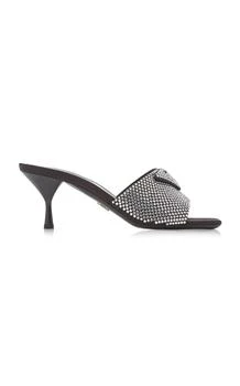 Prada Logo-Detailed Crystal Sandals - Moda Operandi