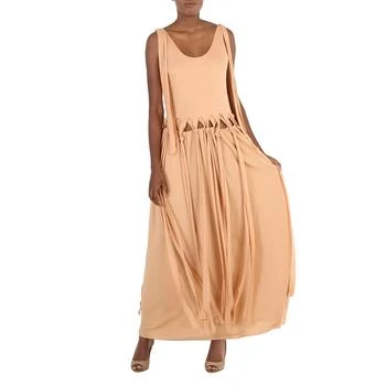 Chloé | Ladies Smoked Ochre Layered Knotted Maxi Dress