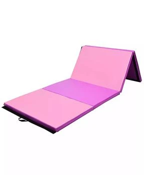 Gymax Folding Panel Gym Fitness Exercise Gymnastics Mat 4' x 10' x 2''