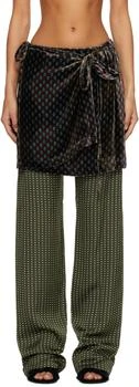 Dries Van Noten | Khaki Printed Skirt Pants