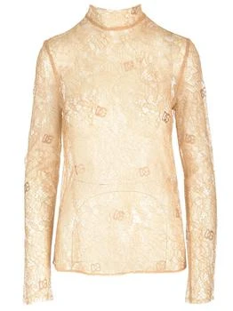 Dolce & Gabbana | Dolce & Gabbana Sheer Lace Straight Hem Blouse