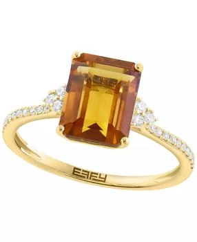 Effy | Madeira Citrine (2-5/8 ct. t.w.) and Diamond (1/8 ct. t.w.) Ring in 14k Yellow Gold