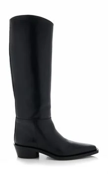 Proenza Schouler - Bronco Leather Knee Boots - Black - IT 39 - Moda Operandi