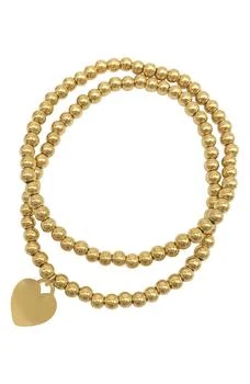 ADORNIA Water Resistant Ball Bracelets - Set of 2