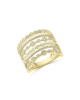Bloomingdale's | Diamond Multirow Openwork Statement Ring in 14K Yellow Gold, 0.55 tcw