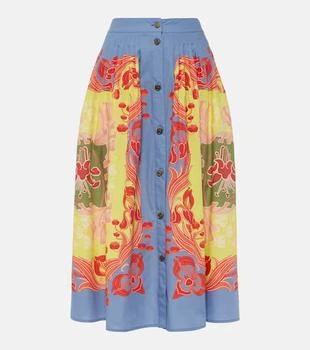 ETRO | Printed cotton poplin midi skirt