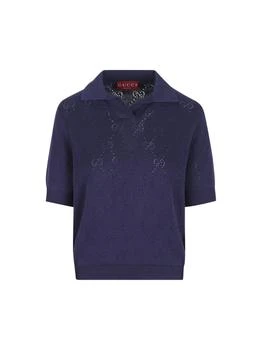 Gucci | Gucci GG Short-Sleeved Ribbed Polo Shirt