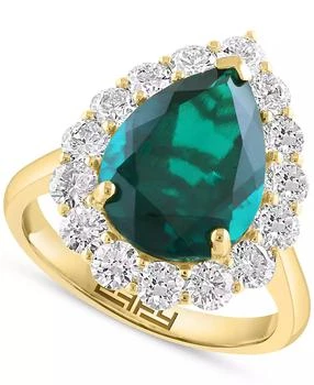 Effy | EFFY® Pear-Shape Lab Grown Emerald (4-1/5 ct. t.w.)
Lab Grown Diamond (1-1/3 ct. t.w.) Halo Ring in 14k Yellow Gold (Also in lab-grown Sapphire)