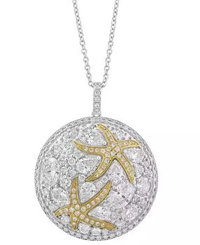 Effy | EFFY® Lab Grown Diamond Mixed-Cut Starfish 18" Pendant Necklace (3-1/2 ct. t.w.) in 14k Two-Tone Gold