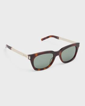 Yves Saint Laurent | Engraved Logo Rectangle Mixed-Media Sunglasses